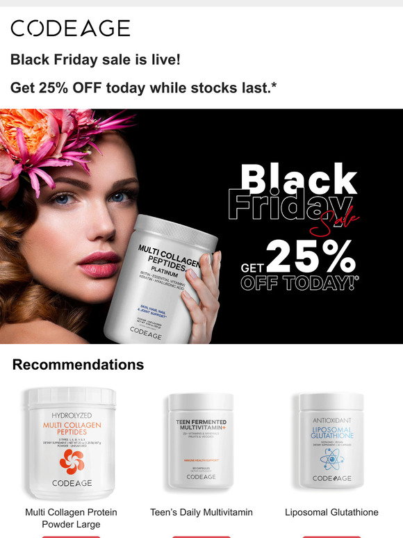 Codeage: BLACK FRIDAY SALE IS LIVE - GET 25% OFF TODAY