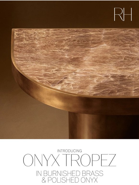 The New Tropez Collection in Brass & Onyx or American Oak
