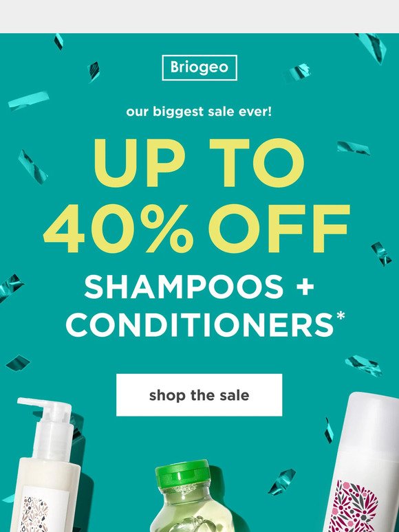 Up to 40% off shampoos 🚿