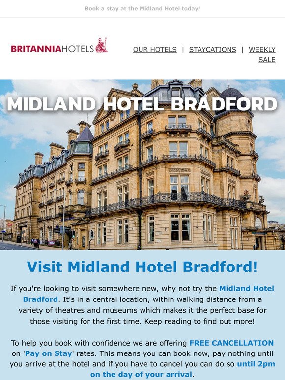 🛎️ Treat yourself to a stay at the Midland Hotel Bradford, — 🛎️