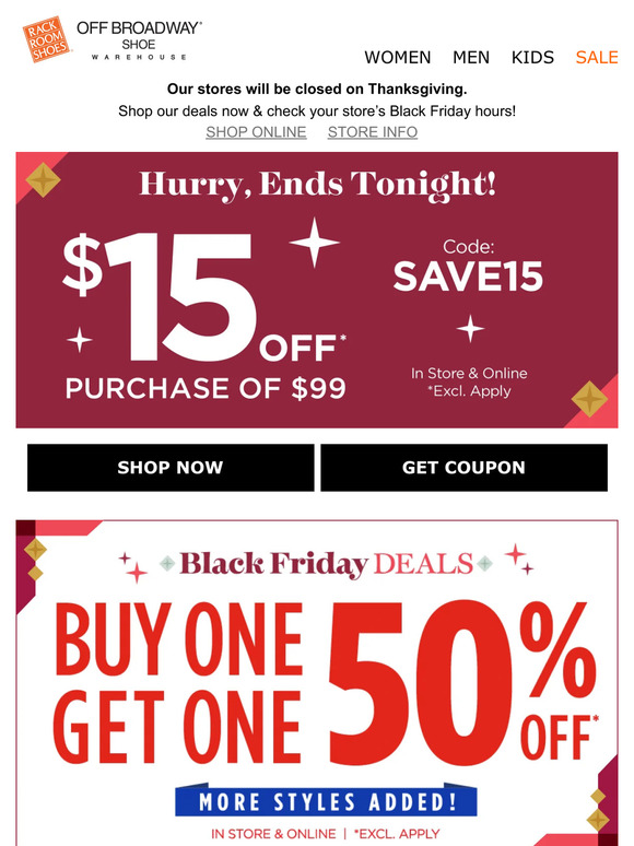 Rack Room Shoes 15 OFF is about to expire! Beat the clock ⌚ Milled