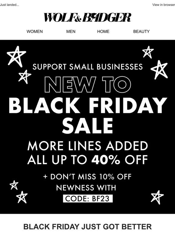 New To Black Friday | Up To 40% Off
