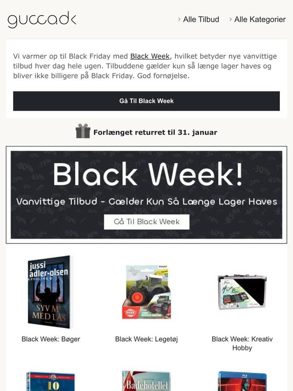 Black Week - nye tilbud hver dag hele ugen