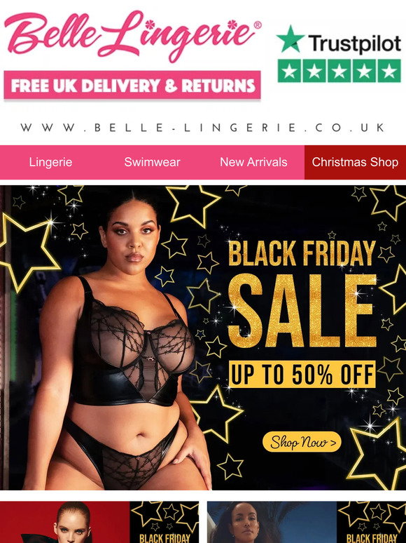 ⭐ Black Friday SALE  Up to 50% Off Your Favourite Brands! - Belle Lingerie