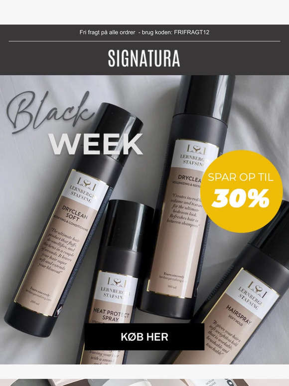 🖤 Black Week er startet: Spar 20-30% i dag!