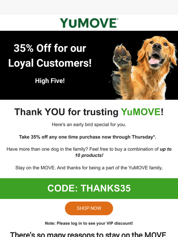 ⌛ 35% Off YuMOVE Products!