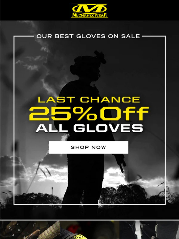 Ends Soon: 25% off Gloves
