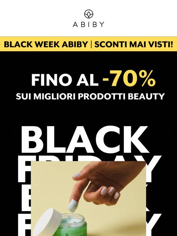 BLACK WEEK 🖤 Sconti oltre il 70%!