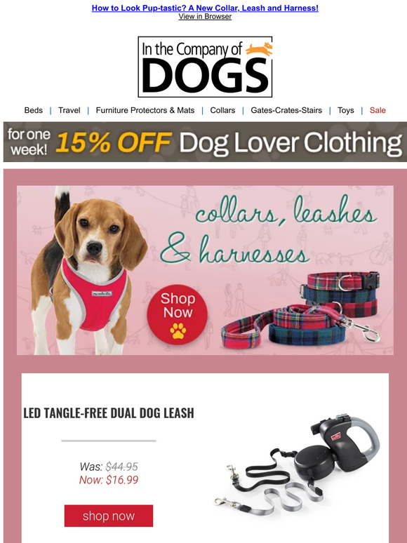 In The Company of Dogs Fetch the Perfect Collars, Leashes & More! Milled