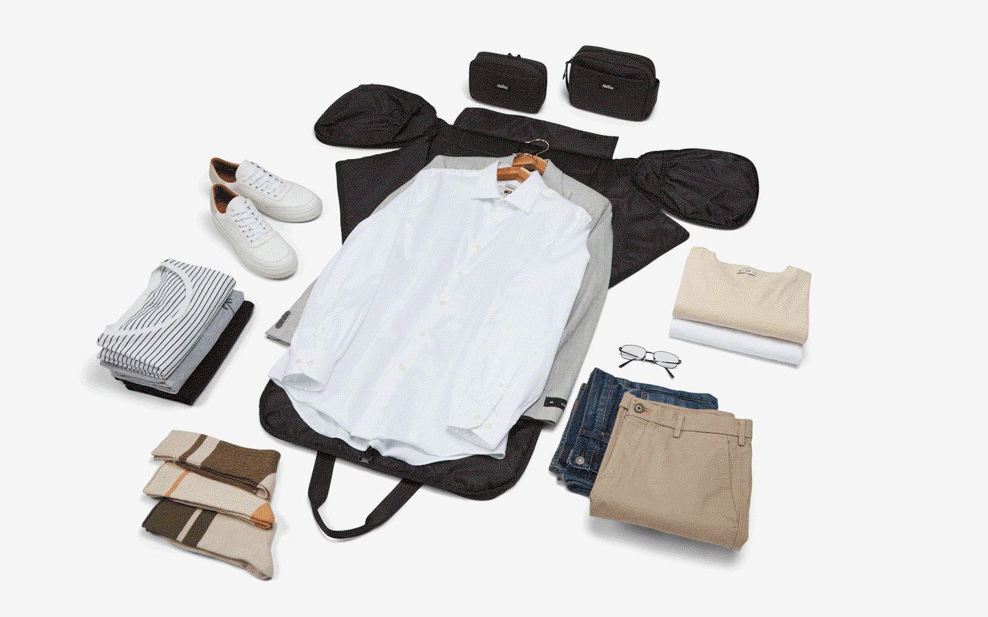 The Jet Black Garment Duffel, animated