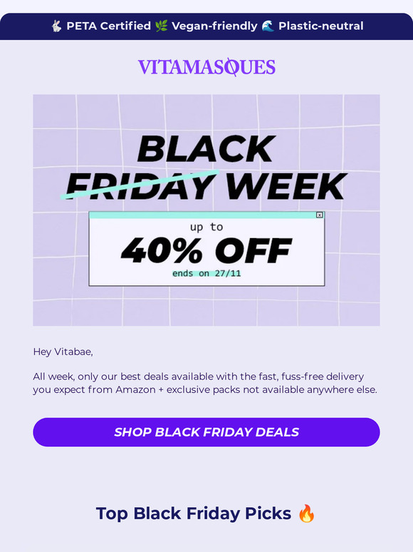 Get 40% OFF Vitamasques on Black Friday!