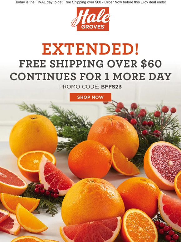 EXTENDED - Free Shipping Over $60 Continues for 1 More Day!