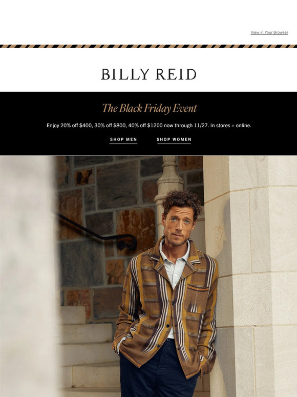 Billy Reid Inc. Email Newsletters Shop Sales Discounts and