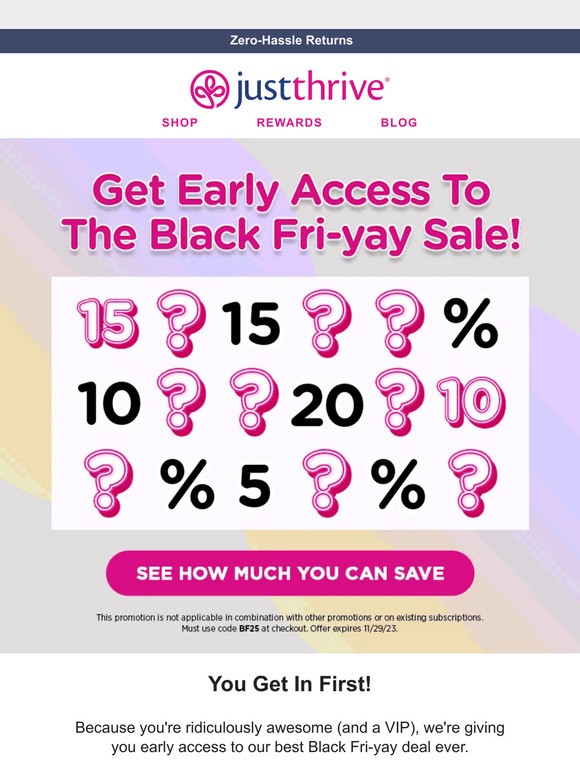 Your VIP black fri-yay access