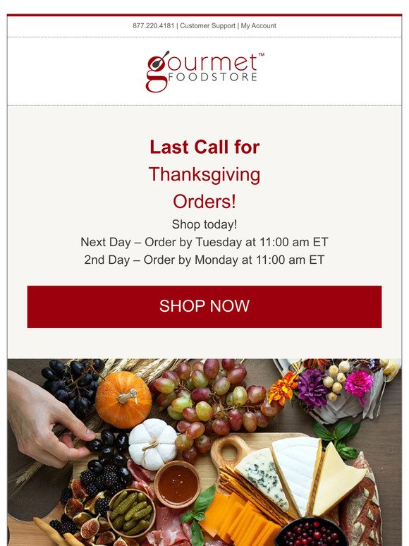 Last Hours for Thanksgiving Orders!