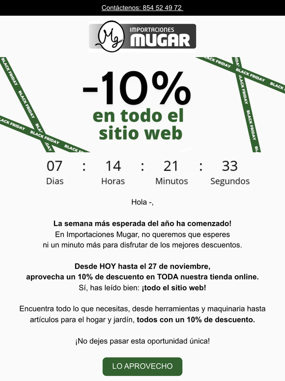 — ¡La Black Week ha llegado en TODO el sitio web!
