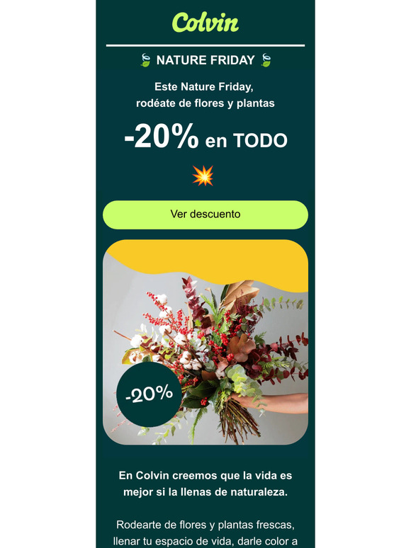 Nature Friday 🌱💥 -20% para rodearte de naturaleza