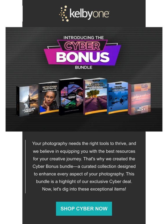 Get photo recipes, presets, eBooks & more during Cyber!