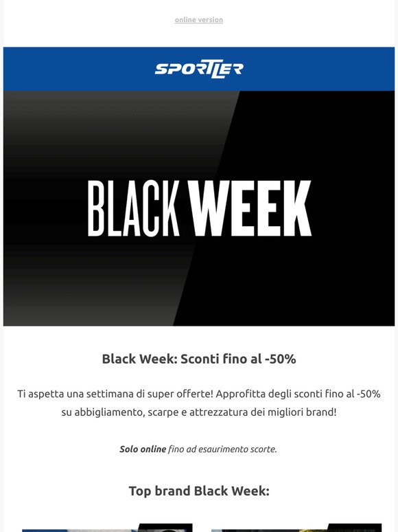 Black Week | Sconti fino al -50%