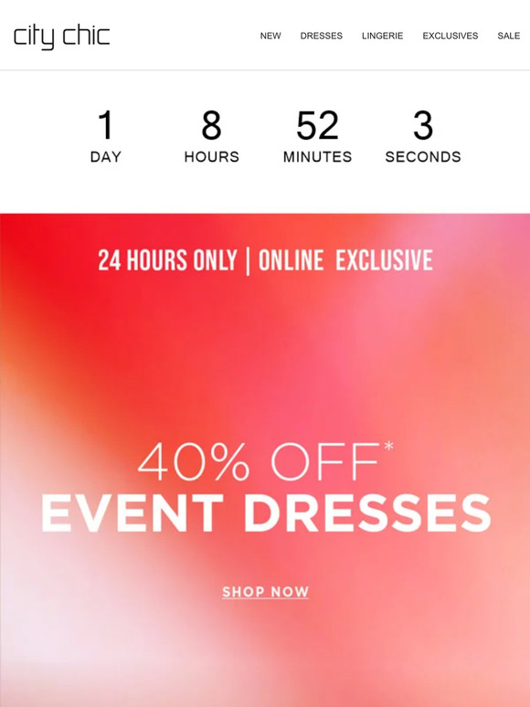 Black Friday Preview | 40% Off* Event Dresses | 24 Hours Only