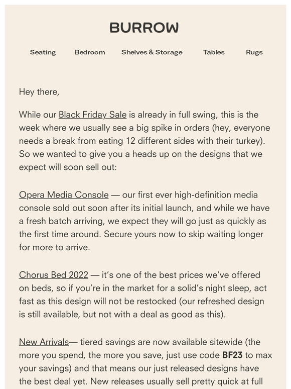 Black Friday: low stock alert