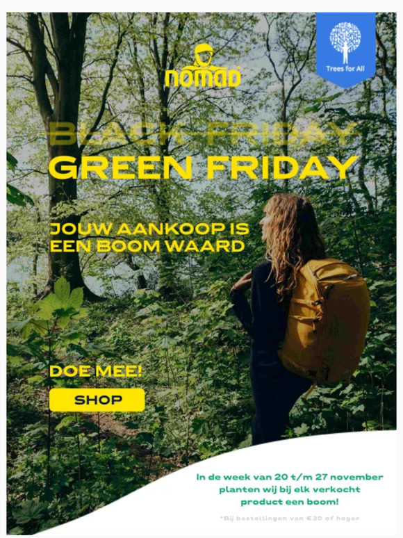 Black Friday = Green Friday. Help jij ons bomen planten? 🌳