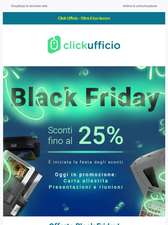 Black Friday: Fino al 25% di sconto su stampanti, distruggidocumenti e contaverifica banconote