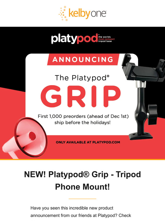 NEW! Platypod® Grip - Tripod Phone Mount!