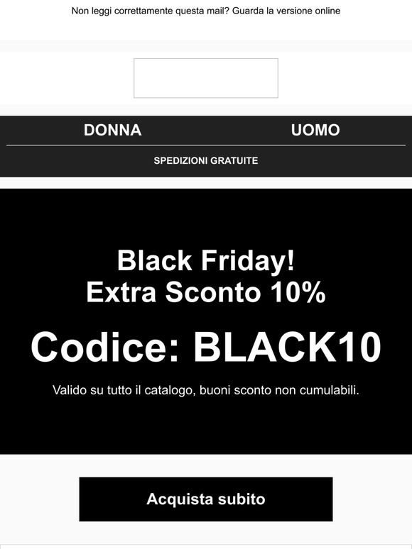 🔥 Extra Sconto Black Friday -10%