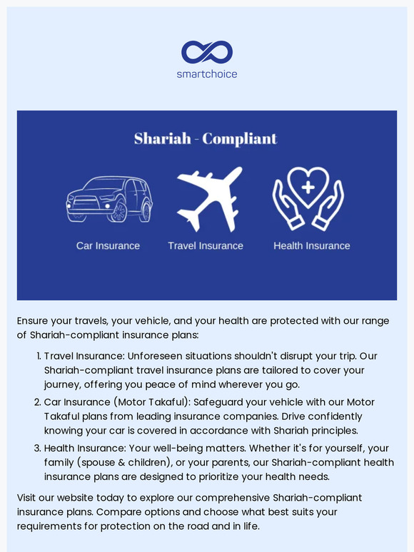 Comprehensive Shariah-compliant insurance for Your Car, Health, and Travel!