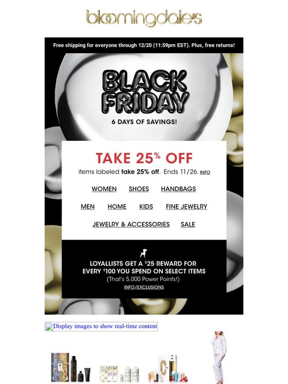 Black Friday starts now! Take 25% off throughout the site