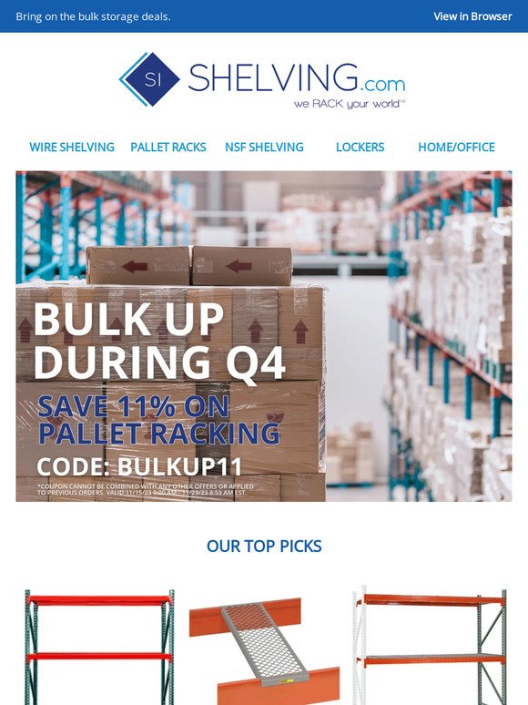 Increase Storage Capacity with 11% Off Pallet Racking