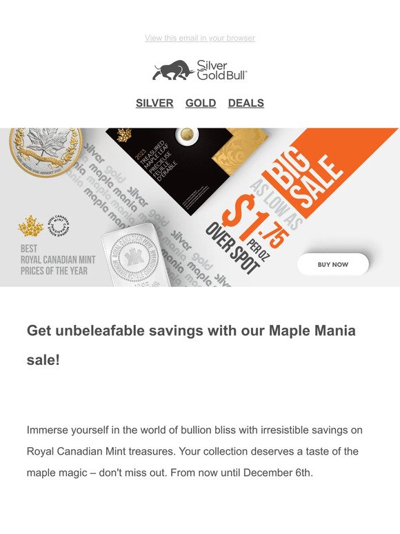 🍁Maple Mania Sale🍁Unbeleafable savings to satisfy your investment cravings!