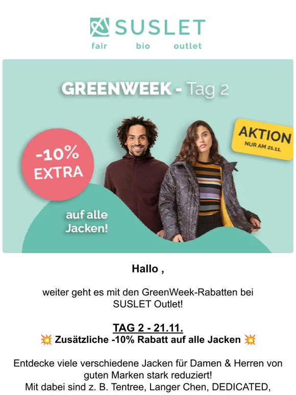 Deal des Tages 🔔 -10% zusätzlich auf alle Jacken