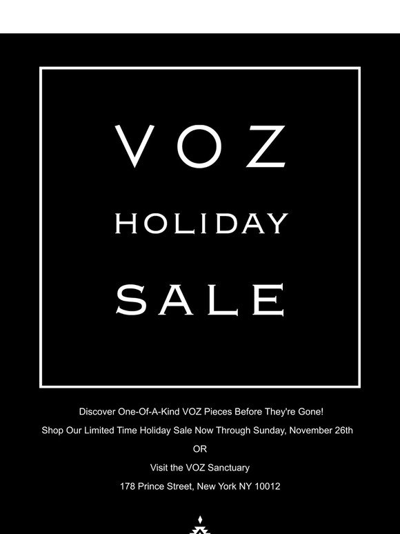 VOZ Annual Holiday Sale