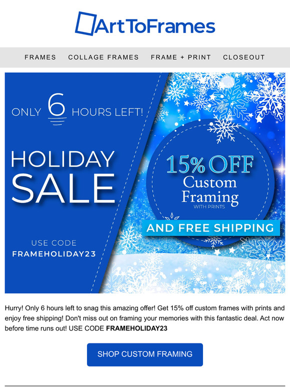⌛ Just 6 Hours Left for 15% Off Custom Framing with Prints- FREE Shipping