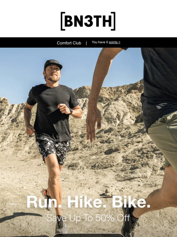 Up to 50% OFF run, hike, bike essentials.