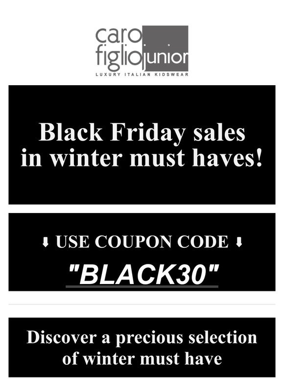 Black Friday sales in winter must haves !