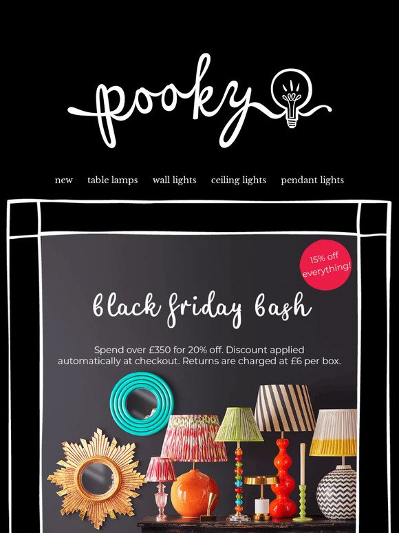 Our Black Friday bash - up to 20% off everything 🤩