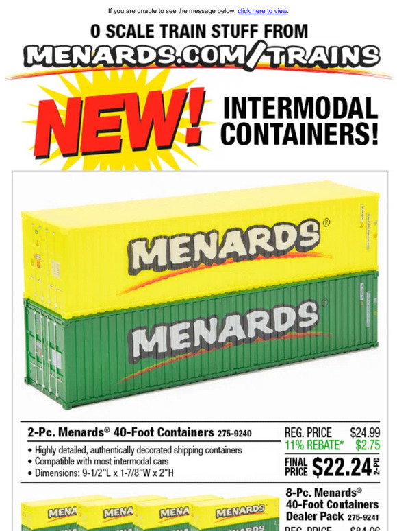 Menards: New! Intermodal Containers! | Milled