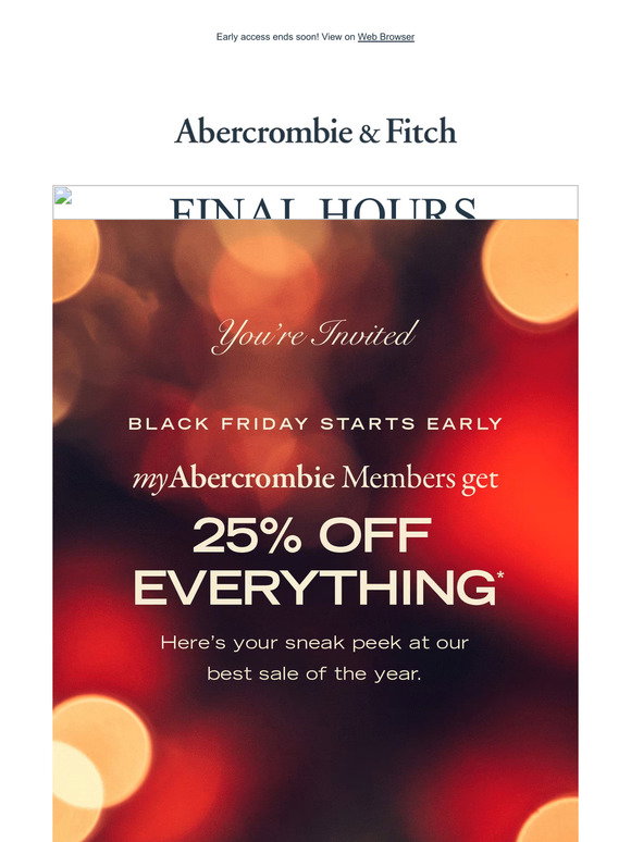Abercrombie &amp; Fitch Email Newsletters: Shop Sales, Discounts, and ...