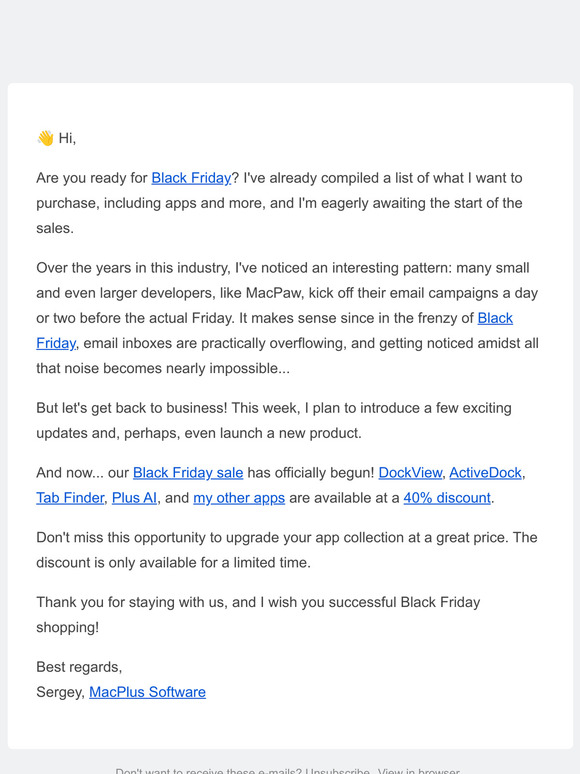 Black Friday: DockView, ActiveDock, Plus AI is 40% OFF