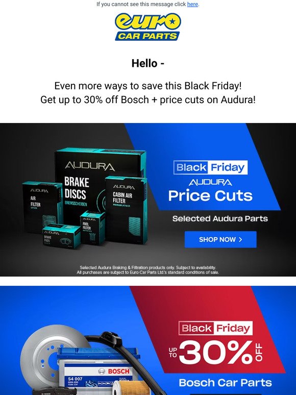Hey — Save Even More! Price Cuts On Selected AUDURA + Up To 30% Off Bosch!