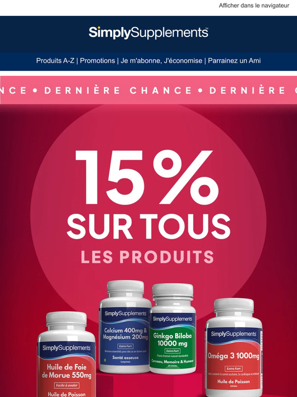 15% de réduction sur tous nos produits !