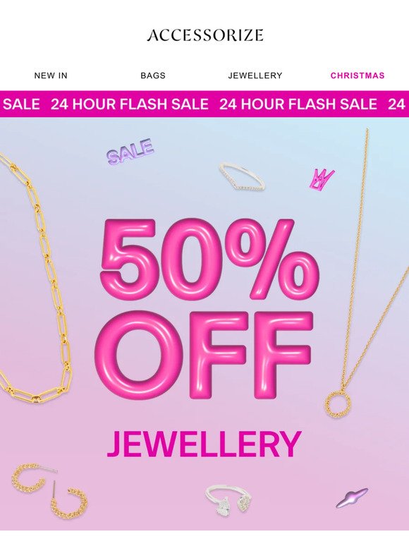 Gift shine: 50% off gold-plated and silver jewellery ✨