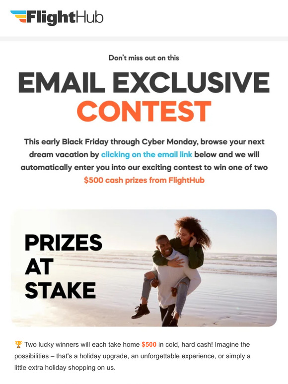 ✈️ Run the Chance to Win Big this Black Friday to Cyber Monday! 🎉