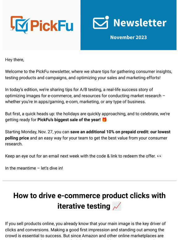 Market research & iterative testing tips 🧪 [PickFu Newsletter]
