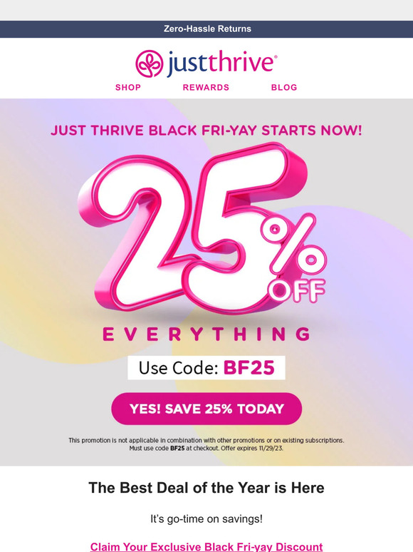 🚨 Save 25%–Just Thrive Black Fri-yay