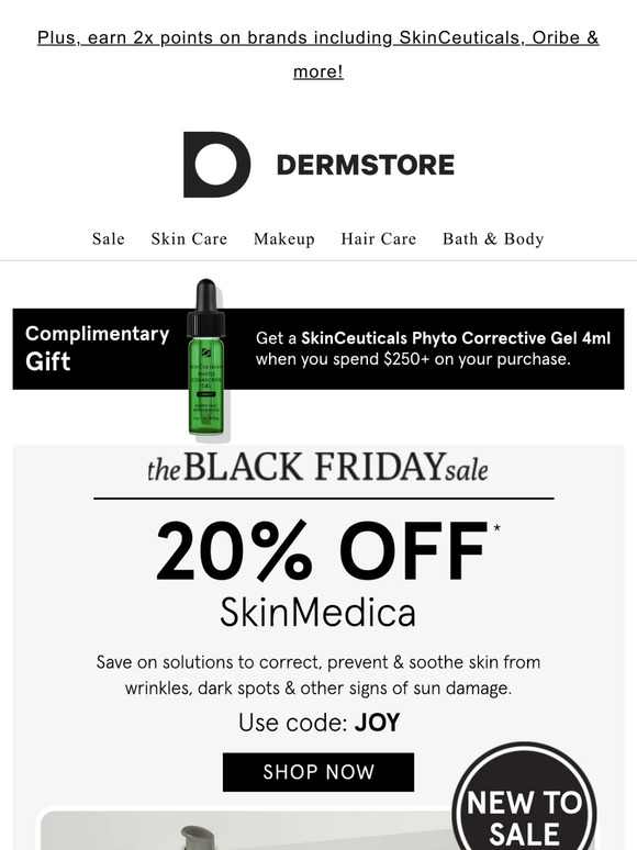 JUST ADDED: 20% off SkinMedica — The Black Friday Sale