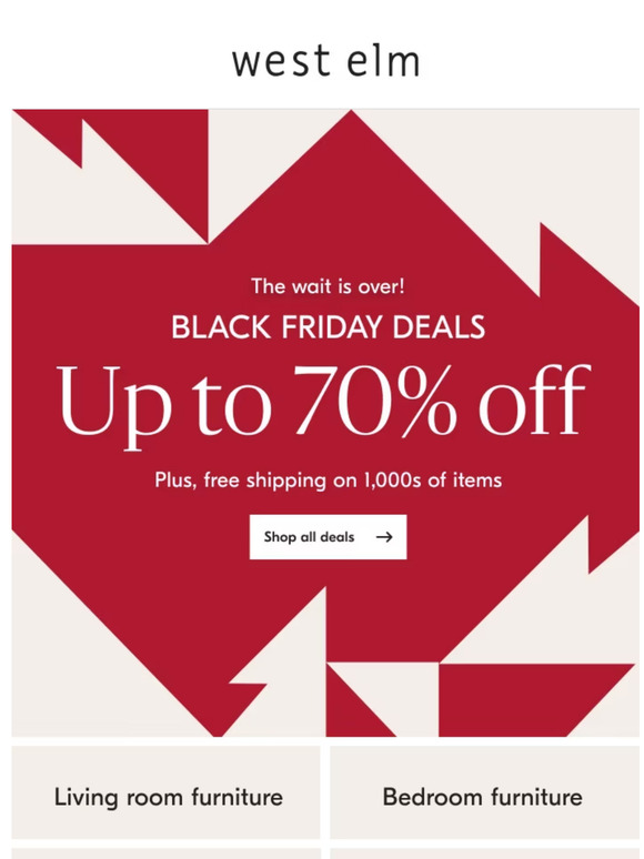 Save up to 70% at West Elm Cyber Monday 2023 sale